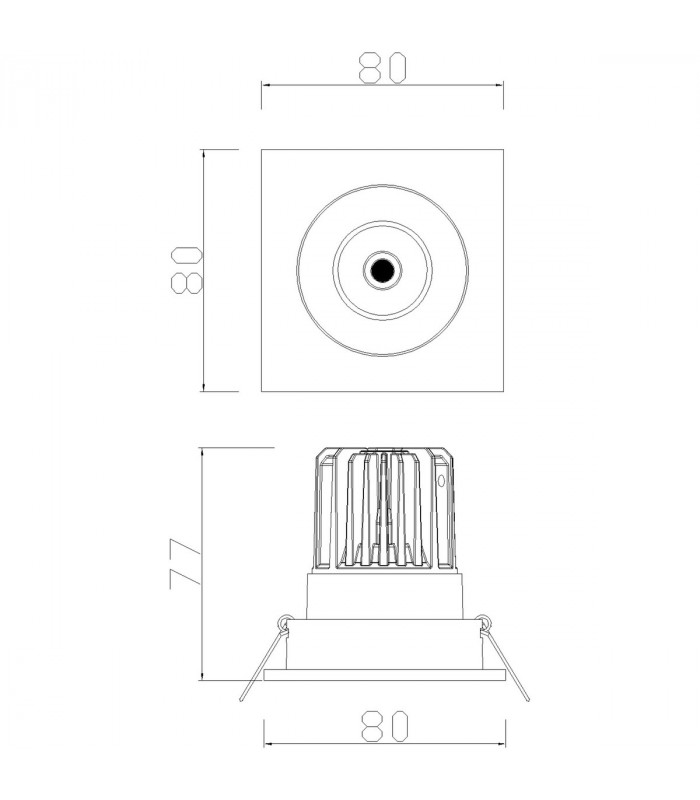 Formentera Recessed Swivel Downlight 8cm Square 7W COB LED 3000K 550lm Matt White Driver Included 3yrs Warranty-5
