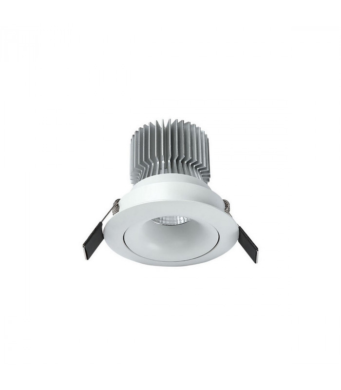 Formentera Recessed Swivel Downlight 10.75cm Round 12W COB LED 3000K 920lm Matt White Driver Included 3yrs Warranty-5