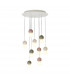 Galaxia Pendant Round 9 Light E27 White/Grey/Red Cement White Base & Cable-1