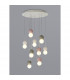 Galaxia Pendant Round 9 Light E27 White/Grey/Red Cement White Base & Cable-2