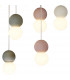 Galaxia Pendant Round 9 Light E27 White/Grey/Red Cement White Base & Cable-5