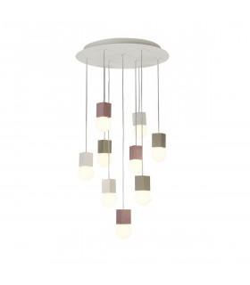 Galaxia Pendant Square 9 Light E27 White / Grey / Red Cement White Base & Cable-1