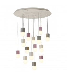 Galaxia Pendant Square 15 Light E27 White / Grey / Red Cement White Base & Cable Item Weight: 19.4kg-1