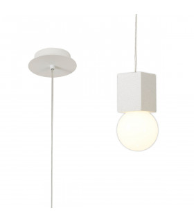 Galaxia Pendant Square 1 Light E27 White / White Cement-1