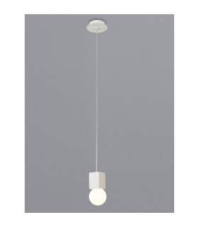 Galaxia Pendant Square 1 Light E27 White / White Cement-2