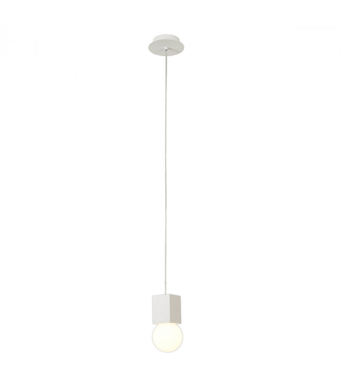 Galaxia Pendant Square 1 Light E27 White / White Cement-3