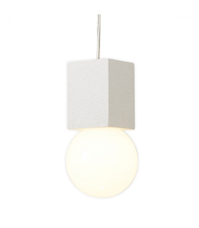 Galaxia Pendant Square 1 Light E27 White / White Cement-5