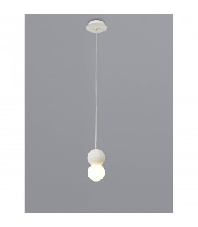 Galaxia Pendant Round 1 Light E27 White/White Cement-2