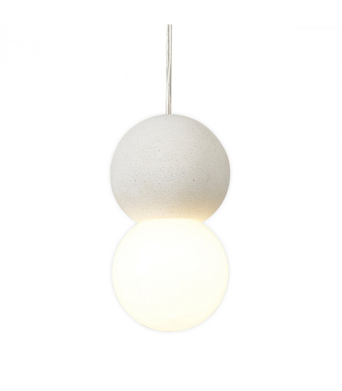 Galaxia Pendant Round 1 Light E27 White/White Cement-4