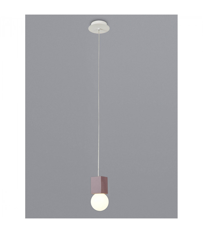 Galaxia Pendant Square 1 Light E27 White / Red Cement-2