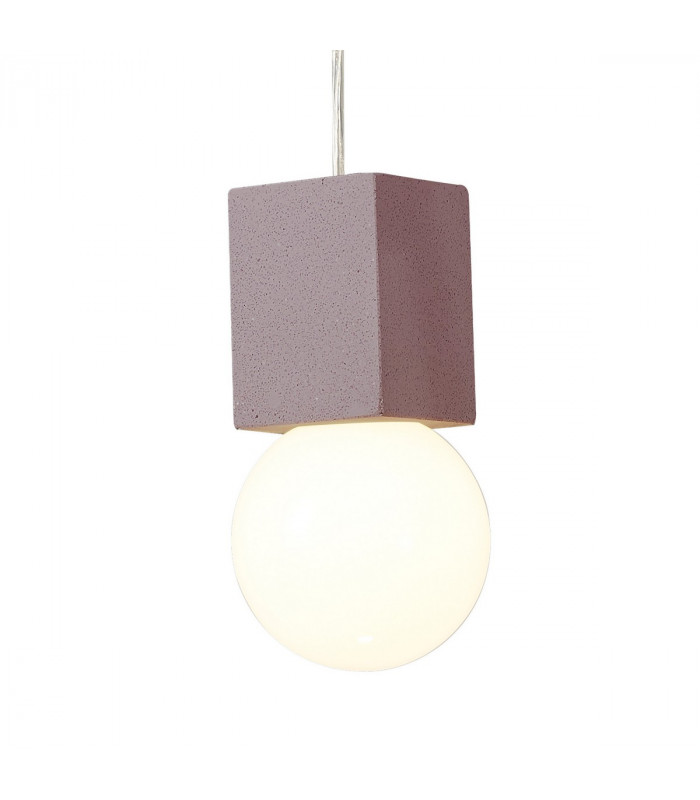 Galaxia Pendant Square 1 Light E27 White / Red Cement-5