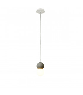 Galaxia Pendant Round 1 Light E27 White/Grey Cement-1