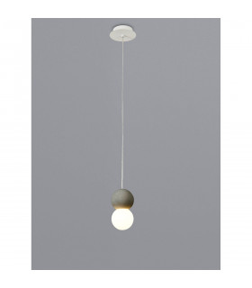 Galaxia Pendant Round 1 Light E27 White/Grey Cement-2