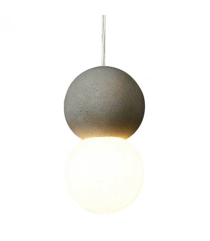 Galaxia Pendant Round 1 Light E27 White/Grey Cement-4