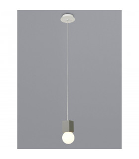 Galaxia Pendant Square 1 Light E27 White / Grey Cement-2
