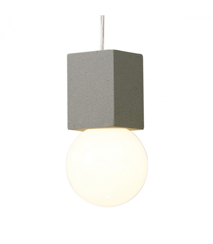 Galaxia Pendant Square 1 Light E27 White / Grey Cement-5