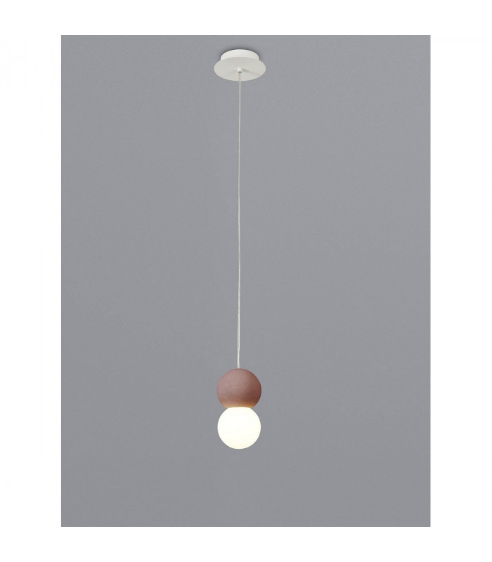 Galaxia Pendant Round 1 Light E27 White/Red Cement-2