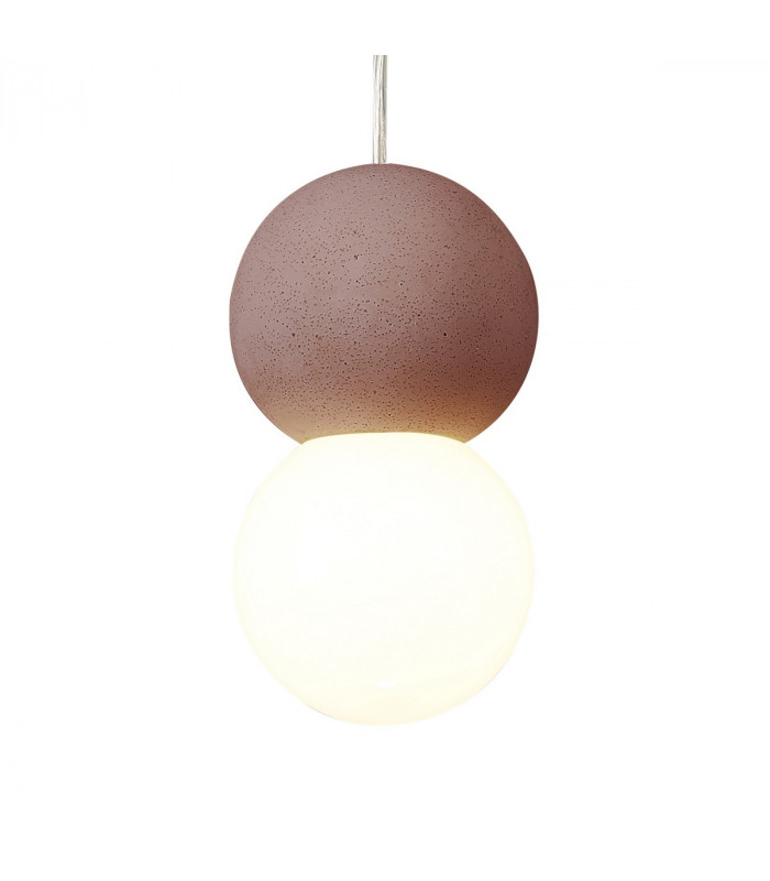Galaxia Pendant Round 1 Light E27 White/Red Cement-4