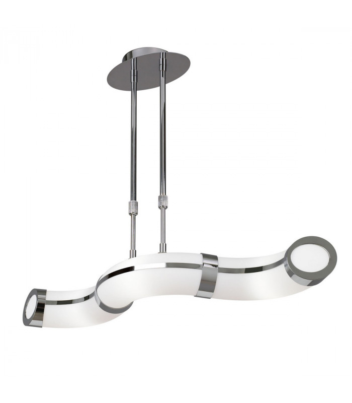 Guss Telescopic E27 3 Light E27 Bar Polished Chrome White Acrylic CFL Lamps INCLUDED-1