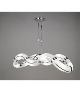 Guss Telescopic GU10 8 Light L1/SGU10 Oval Curved Polished Chrome/White Acrylic CFL Lamps INCLUDED-2