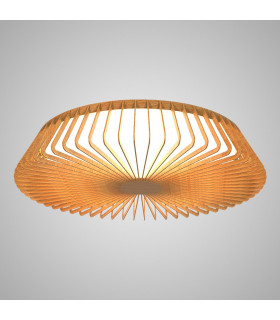 Himalaya 63cm Round Ceiling (Light Only), 80W LED, 2700-5000K Tuneable White, 3500lm, Remote Control, Wood, 3yrs Warranty