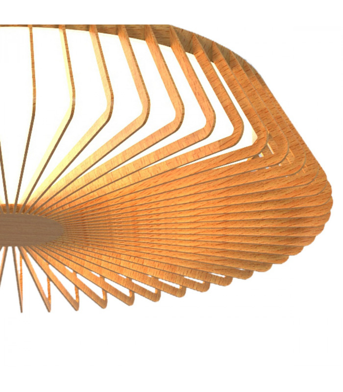 Himalaya 63cm Round Ceiling (Light Only), 80W LED, 2700-5000K Tuneable White, 3500lm, Remote Control, Wood, 3yrs Warranty