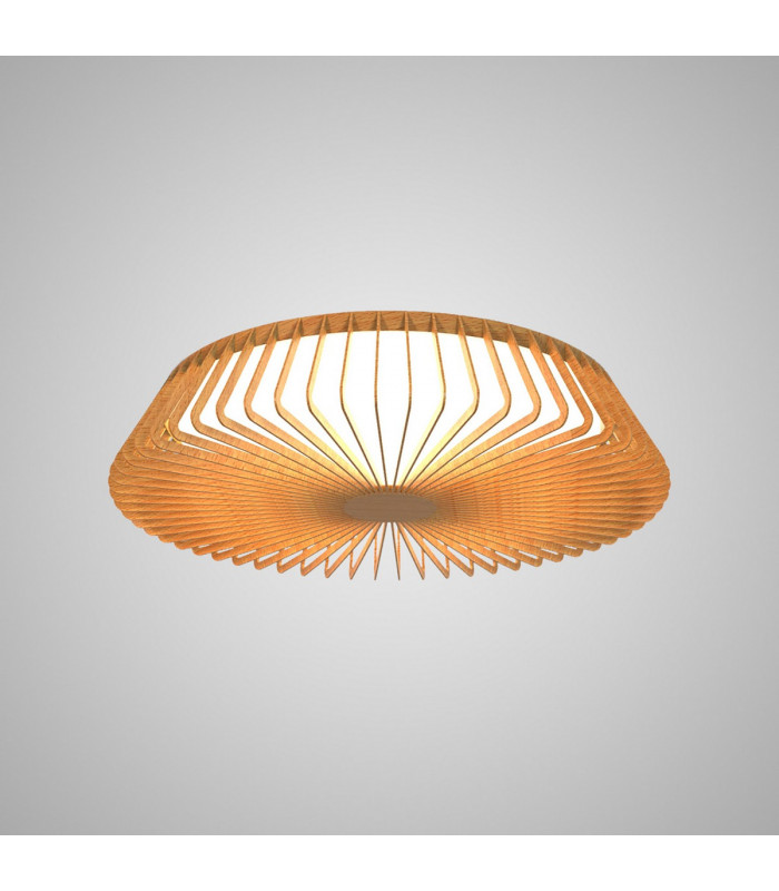 Himalaya 53cm Round Ceiling (Light Only) 56W LED 2700-5000K Tuneable White 2500lm Remote Control Wood 3yrs Warranty-2