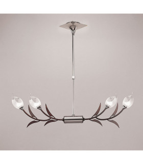Holland Telescopic Linear Pendant Line 4 Light G9 Polished Chrome Wenge-2