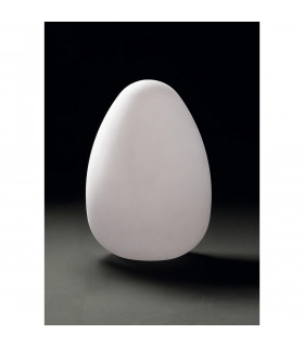 Huevo Egg Table Lamp 1 Light CFL Large In Line Switch Indoor, Opal White