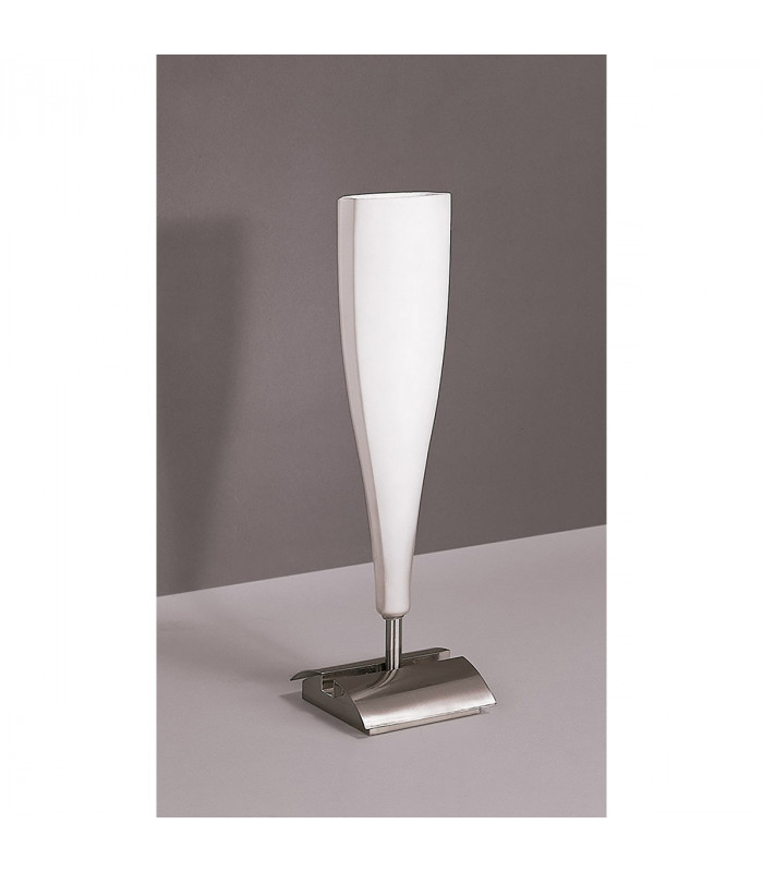 Java Table Lamp Small 1 Light E14 Satin Nickel/Frosted White Glass-2