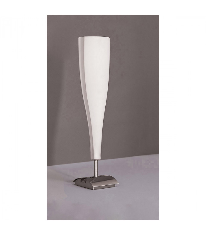 Java Table Lamp Big 1 Light E14 Satin Nickel/Frosted White Glass-2
