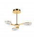 Juno Telescopic Convertible To Semi Flush 3 Light 15W LED 3000K 1350lm Satin Gold/Frosted Acrylic/Gold 3yrs Warranty-3