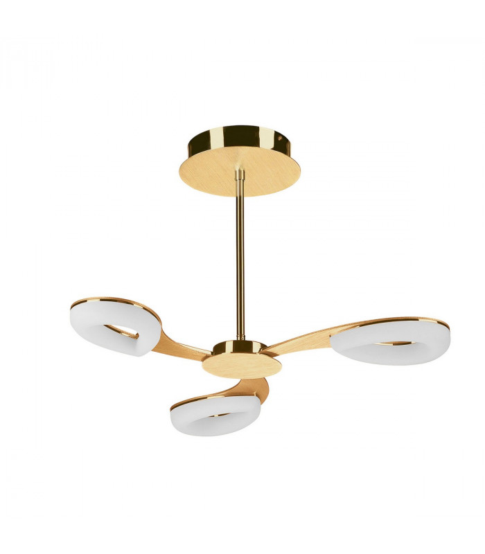 Juno Telescopic Convertible To Semi Flush 3 Light 15W LED 3000K 1350lm Satin Gold/Frosted Acrylic/Gold 3yrs Warranty-3