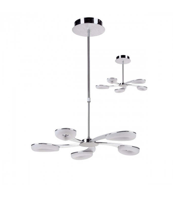 Juno Telescopic 5 Light 30W LED 3000K 2700lm Satin Aluminium/Frosted Acrylic/Polished Chrome 3yrs Warranty-1