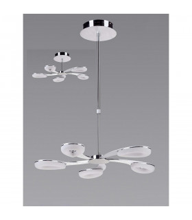 Juno Telescopic 5 Light 30W LED 3000K 2700lm Satin Aluminium/Frosted Acrylic/Polished Chrome 3yrs Warranty-2