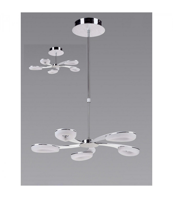 Juno Telescopic 5 Light 30W LED 3000K 2700lm Satin Aluminium/Frosted Acrylic/Polished Chrome 3yrs Warranty-2