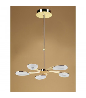 Juno Telescopic 5 Light 30W LED 3000K 2700lm Satin Gold/Frosted Acrylic/Gold 3yrs Warranty-2