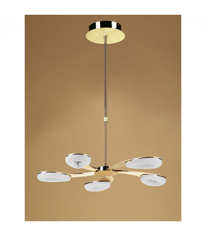 Juno Telescopic 5 Light 30W LED 3000K 2700lm Satin Gold/Frosted Acrylic/Gold 3yrs Warranty-2