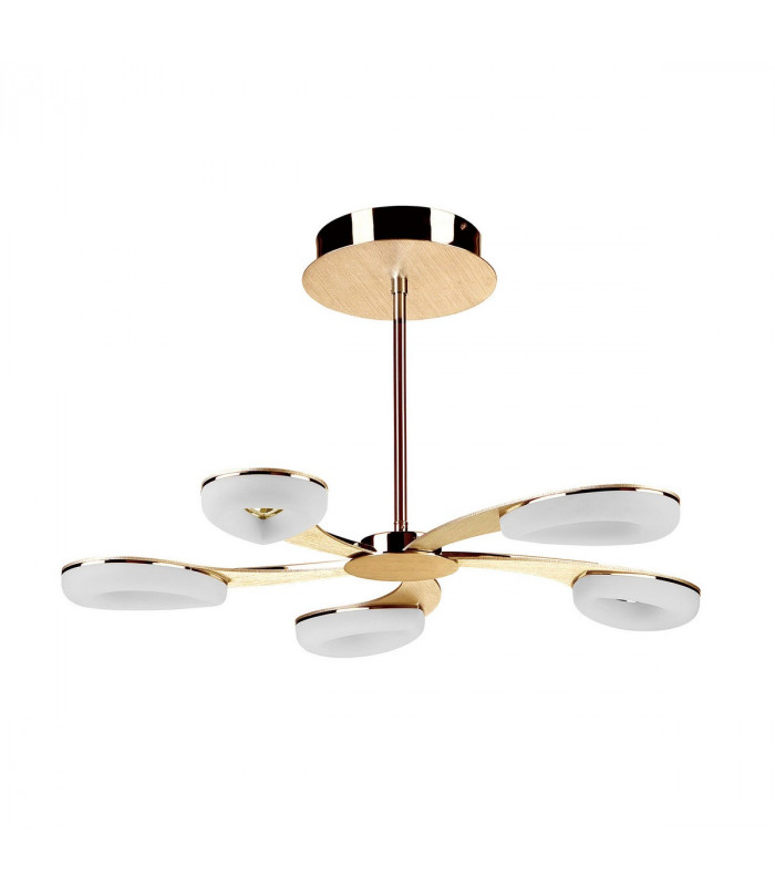 Juno Telescopic 5 Light 30W LED 3000K 2700lm Satin Gold/Frosted Acrylic/Gold 3yrs Warranty-3