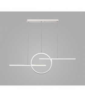 Kitesurf Centre Loop Linear Pendant, 50W LED, 3000K, 4000lm, White, 3yrs Warranty