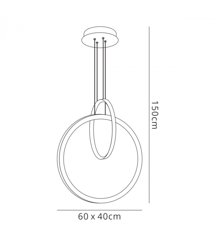 Kitesurf Double Loop Pendant 48W LED 3000K 3840lm Black 3yrs Warranty-5