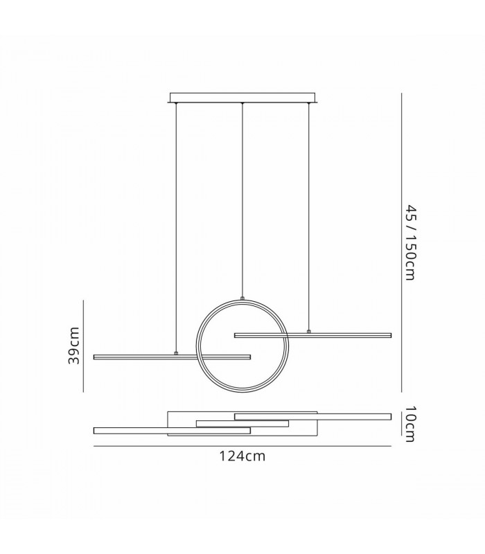 Kitesurf Centre Loop Linear Pendant Dimmable 50W LED 3000K 4000lm Black 3yrs Warranty-10