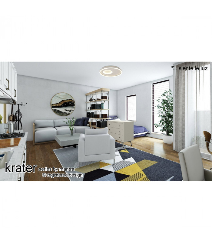 Krater Ceiling 40cm Round 36W LED 3000-6000K Tuneable 1800lm Remote Control White 3yrs Warranty-3
