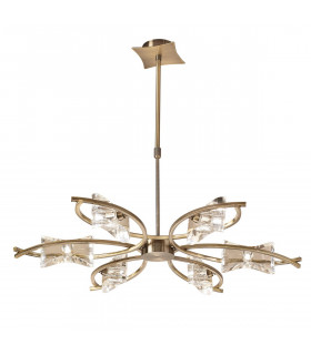 Kromo Telescopic Convertible To Semi Flush 6 Light G9 Antique Brass-1