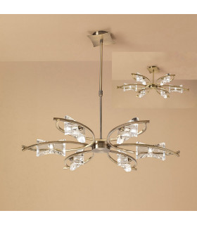 Kromo Telescopic Convertible To Semi Flush 6 Light G9 Antique Brass-2