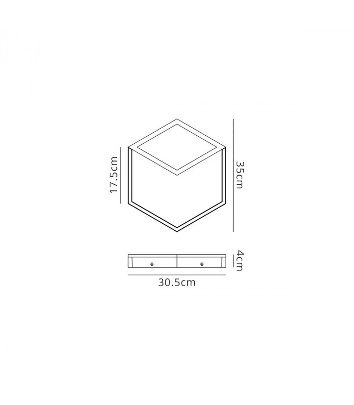 Kubick Ceiling/Wall Light 24W LED 3000K 1630lm Black 3yrs Warranty-5