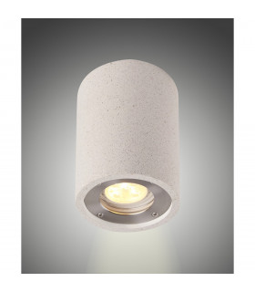 Levi Round Spotlight 1 x GU10 (Max 12W) IP65 White Concrete 2yrs Warranty-2