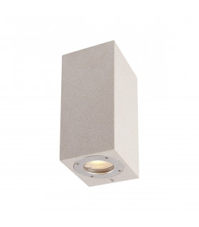 Levi Rectangular Wall Lamp 2 x GU10 (Max 12W) IP65 White Concrete 2yrs Warranty-1