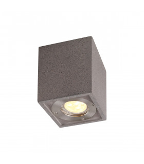 Levi Rectangular Spotlight 1 x GU10 (Max 12W) IP65 Grey Concrete 2yrs Warranty-1