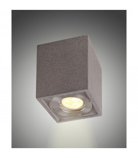 Levi Rectangular Spotlight 1 x GU10 (Max 12W) IP65 Grey Concrete 2yrs Warranty-2